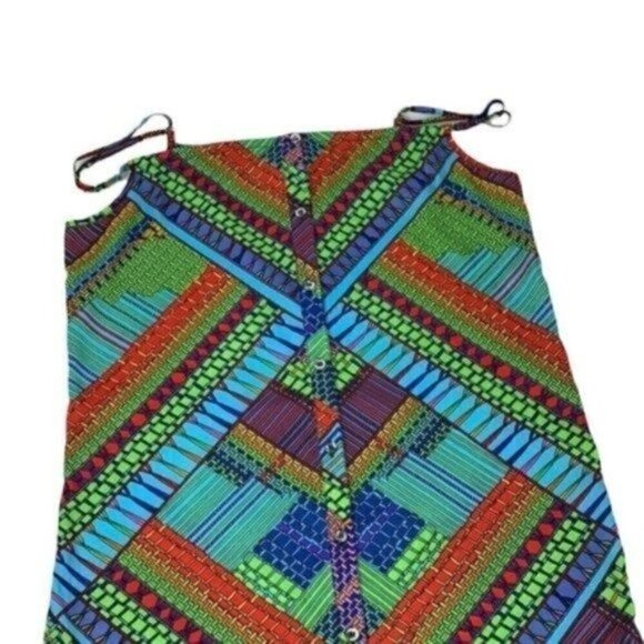 Mara Hoffman Short easy Dress Green Kasuri print Size medium - Picture 7 of 11